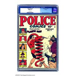 Police Comics #7 Rockford pedigree (Quality, 1942) CGC VF/NM 9.0 Off-white pages. The third Plast...