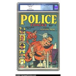 Police Comics #11 "D" pedigree (Quality, 1942) CGC VG+ 4.5 Off-white pages. The Spirit makes his...