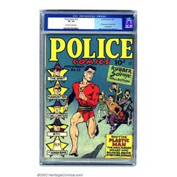 Police Comics #13 (Quality, 1942) CGC VF- 7.5 Off-white to white pages. Reed Crandall takes his t...