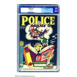 Police Comics #25 Rockford pedigree (Quality, 1943) CGC VF/NM 9.0 Off-white pages. Jack Cole is r...