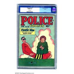 Police Comics #55 Rockford pedigree (Quality, 1946) CGC VF/NM 9.0 Off-white pages. Jack Cole's hu...