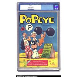 Popeye Comics #1 (Dell, 1948) CGC VF/NM 9.0 Off-white to white pages. Here's a neat first issue w...