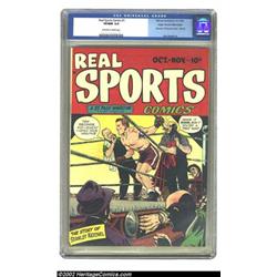 Real Sports Comics #1 Mile High pedigree (Hillman Publications, 1948) CGC VF/NM 9.0 Off-white to...