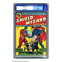 Shield-Wizard Comics #1 (MLJ, 1940) CGC VF+ 8.5 Off-white pages. This book has the ultimate flag/...
