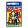 Image 1 : Shield-Wizard Comics #1 (MLJ, 1940) CGC VF+ 8.5 Off-white pages. This book has the ultimate flag/...