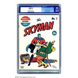 Skyman #1 (Columbia, 1941) CGC VF/NM 9.0 Off-white to white pages. This inaugural issue features...
