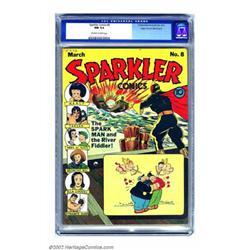 Sparkler Comics #8 Mile High pedigree (United Features Syndicate, 1942) CGC NM 9.4 Off-white to w...