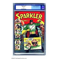 Sparkler Comics #9 Mile High pedigree (United Features Syndicate, 1942). CGC NM+ 9.6 White pages....