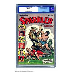 Sparkler Comics #14 Mile High pedigree (United Features Syndicate, 1942) CGC NM+ 9.6 White pages....