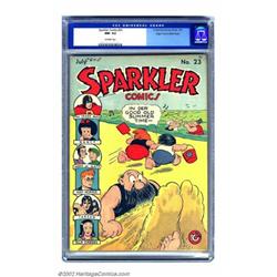 Sparkler Comics #23 Mile High pedigree (United Features Syndicate, 1943) CGC NM- 9.2 Off-white pa...