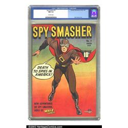 Spy Smasher #2 (Fawcett, 1941) CGC NM 9.4 Off-white pages. Displaying his patriotism loudly by pr...