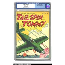 Tailspin Tommy #1 Mile High pedigree (Service Publications, 1946) CGC NM/MT 9.8 Off-white to whit...