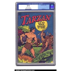 Tarzan #1 (Dell, 1948) CGC VF- 7.5 Off-white to white pages. The first issue of Tarzan's long run...