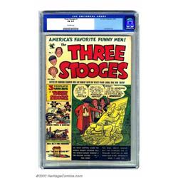 Three Stooges #1 (St. John, 1953) CGC FN 6.0 Off-white pages. Joe Kubert gets a rare front cover...