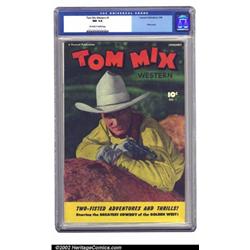 Tom Mix Western #1 (Fawcett, 1948) CGC NM 9.4 Off-white to white pages. Man, you just know this c...