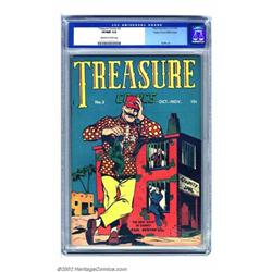 Treasure Comics #3 Mile High pedigree (Prize, 1945) CGC VF/NM 9.0 Off-white to white pages. Paul...