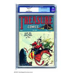 Treasure Comics #5 Mile High pedigree (Prize, 1946) CGC NM+ 9.6 White pages. Here's another unbel...