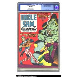 Uncle Sam Quarterly #4 Mile High pedigree (Quality, 1942) CGC NM+ 9.6 Off-white to white pages. O...