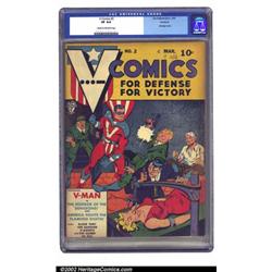 V-Comics #2 Rockford pedigree (Fox Features Syndicate, 1942) CGC VF 8.0 Cream to off-white pages....