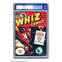 Whiz Comics #40 (Fawcett, 1943) CGC NM- 9.2 Off-white pages. Fawcett's first foray into comics ha...