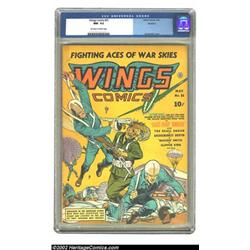 Wings Comics #21 Rockford pedigree (Fiction House, 1942) CGC NM- 9.2 Off-white to white pages. Da...