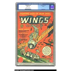 Wings Comics #25 Rockford pedigree (Fiction House, 1942) CGC NM- 9.2 Off-white to white pages. Th...