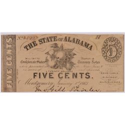 1863 5c State of Alabama