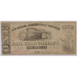 1861 $1 New Orleans Jackson And Great Northern Rail Road