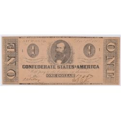 1862 $1 Confederate States of America