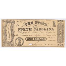 1862 $1 State of North Carolina