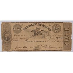 1827 $2 Bank of Macon, GA