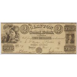 1837 $2 Clinton Canal Bank At Pontaic MI