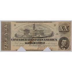 1862 $20 Confederate States of America