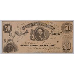 1861 $50 CONFEDRATE STATES OF AMERICA