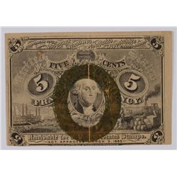 1863 FIVE CENTS US POSTAGE NOTE