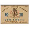 Image 1 : 1863 TEN CENTS STATE OF SOUTH CAROLINA