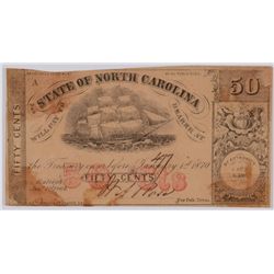 1864 FIFFTY CENT STATE OF NORTH CAROLINA