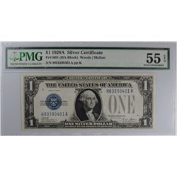 1928 $1 SILVER CERTIFICATE (FUNNY BACK) PMG 55 EPQ