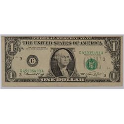 1974 $1 FEDERAL RESERVE NOTE (MINT ERROR)