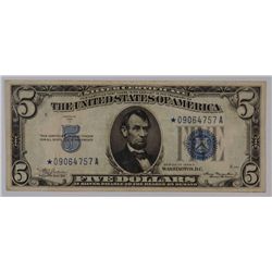 1934 A $5 SILVER CERTIFICATE (STAR) VF+