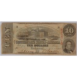 1863 $10 CONFEDERATE STATES OF AMERICA
