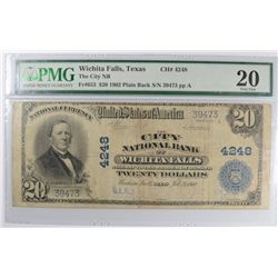 1902 $20 NATIONAL WICHITA FALLS, TX #4248 PMG 20