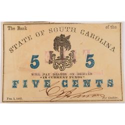 1863 5c    State of South Carolina Note