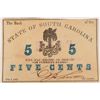 Image 1 : 1863 5c    State of South Carolina Note