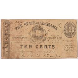 1863 10c  State of Alabama G/VG