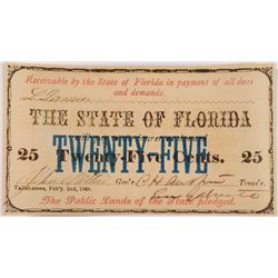 1863 25c State of Florida CU