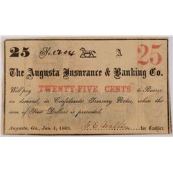 1863 25c  Augusta Insurance and Banking Co