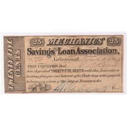 1864 25c  Mechanics Savings and Loan Assoc