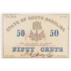 1863 50c  State of South Carolina