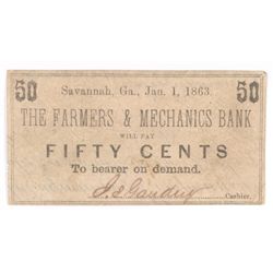 1863 50c  Farmers & Mechanics Bank